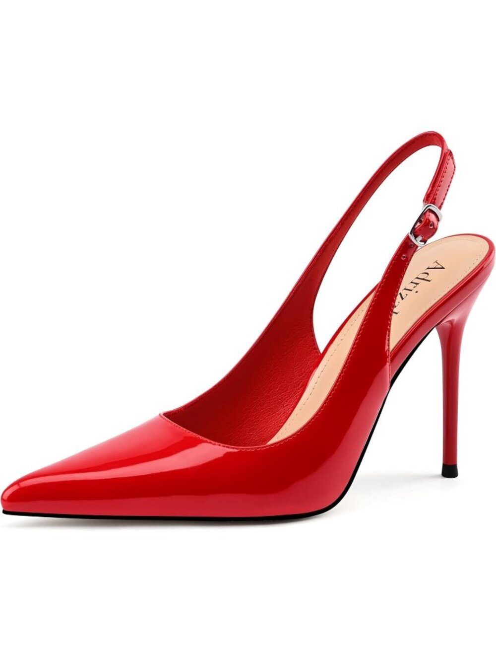 Women's Red Comfortable Sexy Non-Slip Slingback High Pointed Closed Toe Heel
